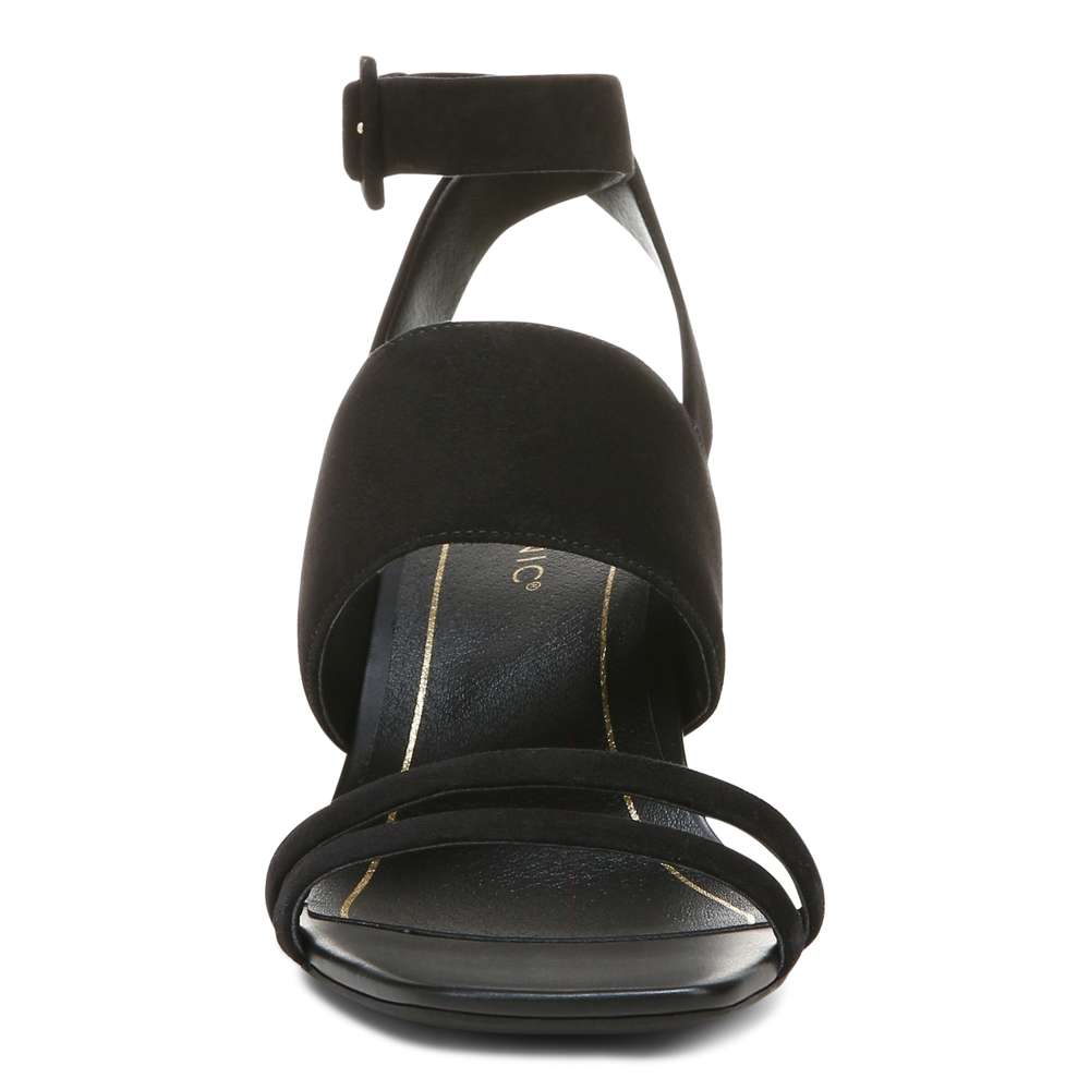 Yasmin Heeled Sandal - Black Suede