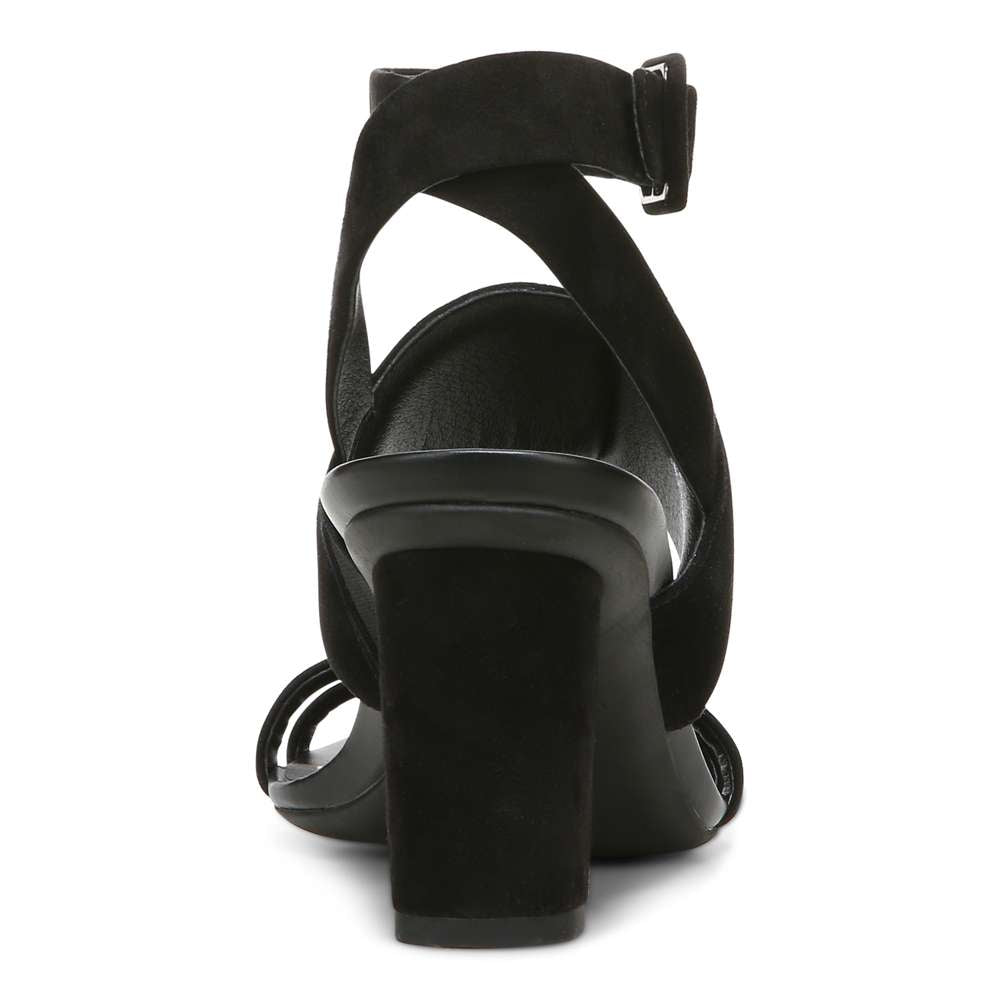 Yasmin Heeled Sandal - Black Suede