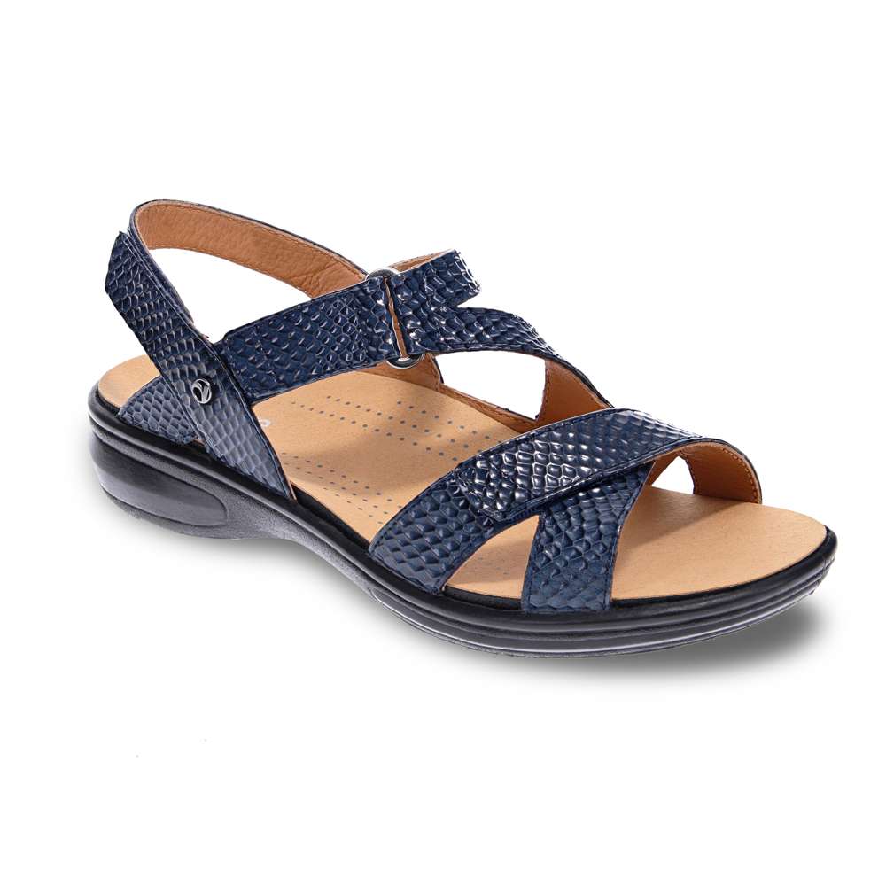 Zanzibar Adjustable Sandal - Navy Snake