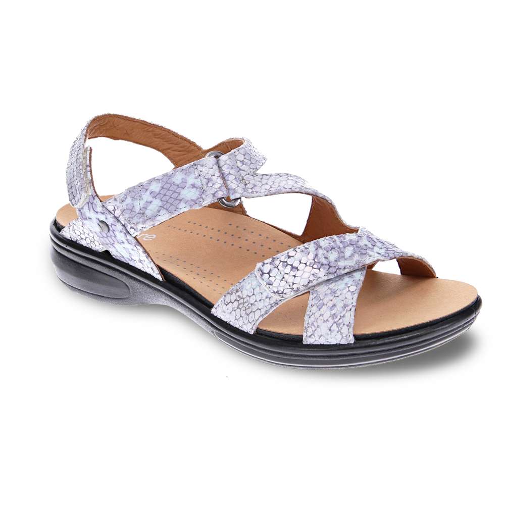 Zanzibar Adjustable Sandal - Teal Snake