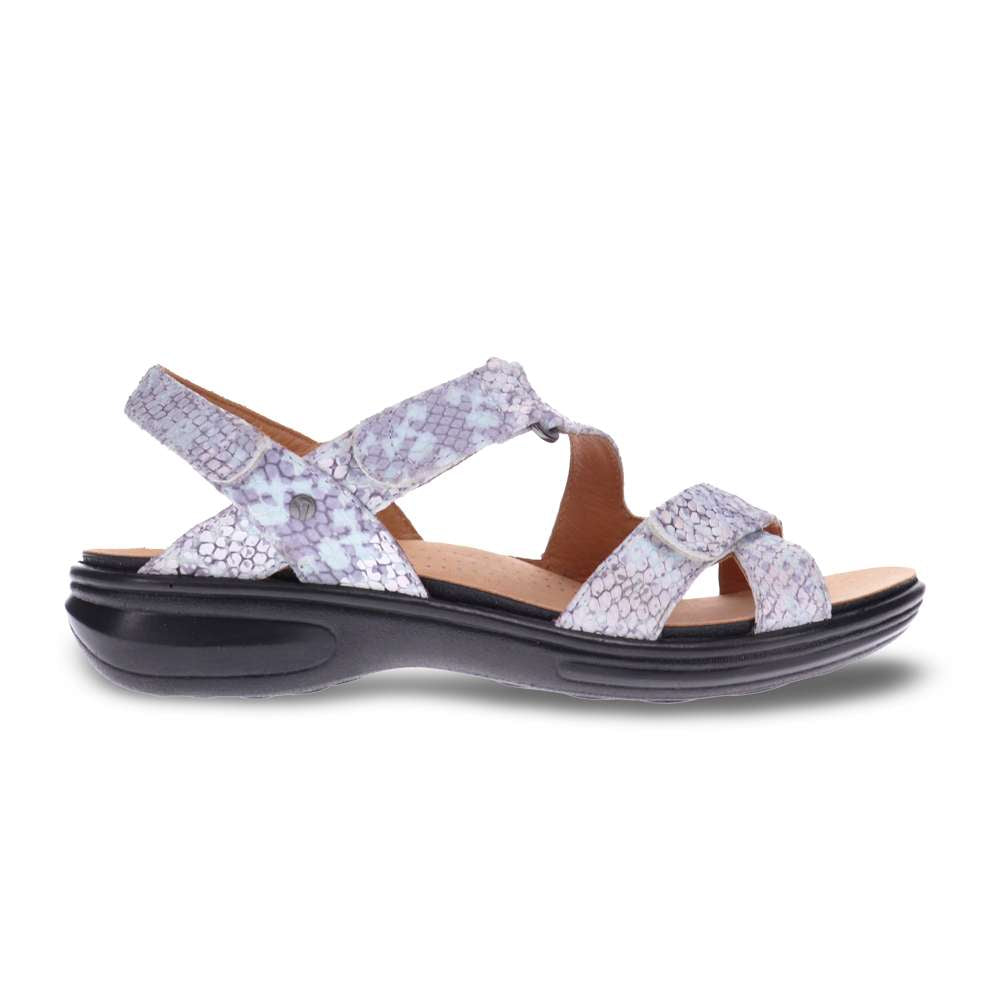 Zanzibar Adjustable Sandal - Teal Snake