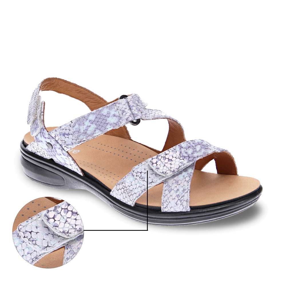 Zanzibar Adjustable Sandal - Teal Snake