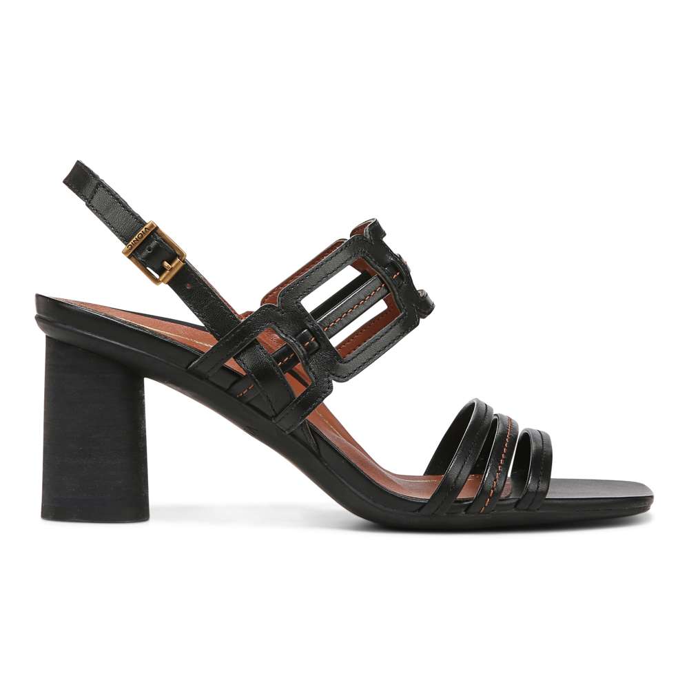 Zaphira Heeled Sandal - Black Leather