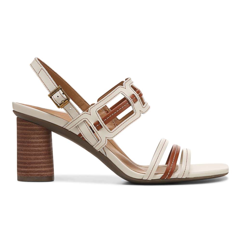 Zaphira Heeled Sandal - Cream Leather