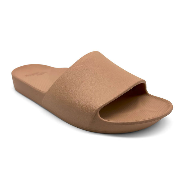 Archies Arch Support Unisex Slides Tan