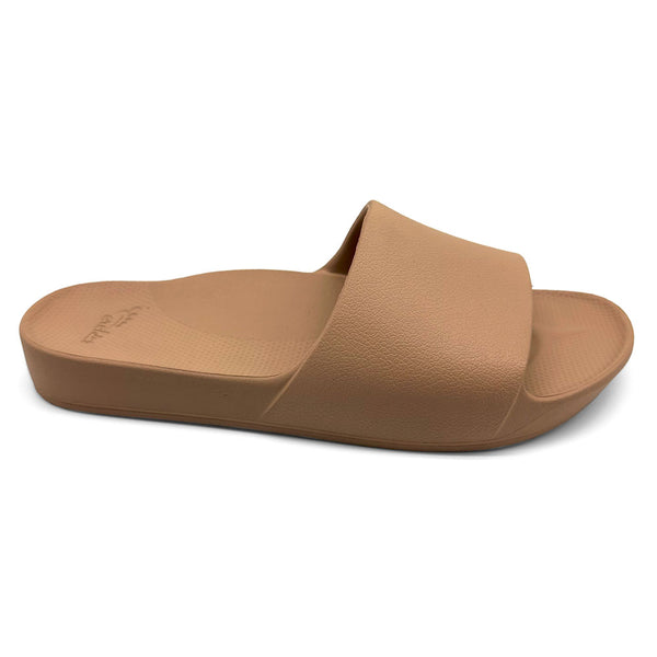 Archies Arch Support Unisex Slides Tan