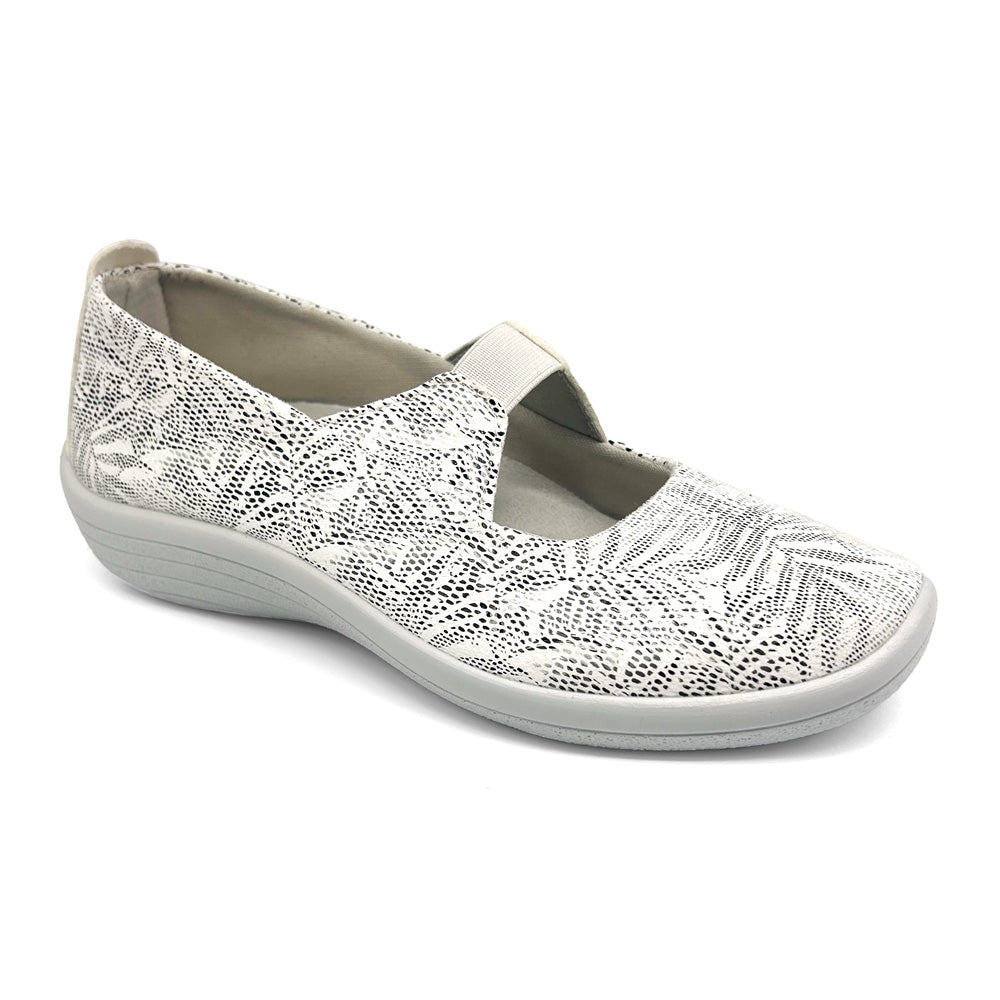 Arcopedico Women's Italia Palm Light Grey White