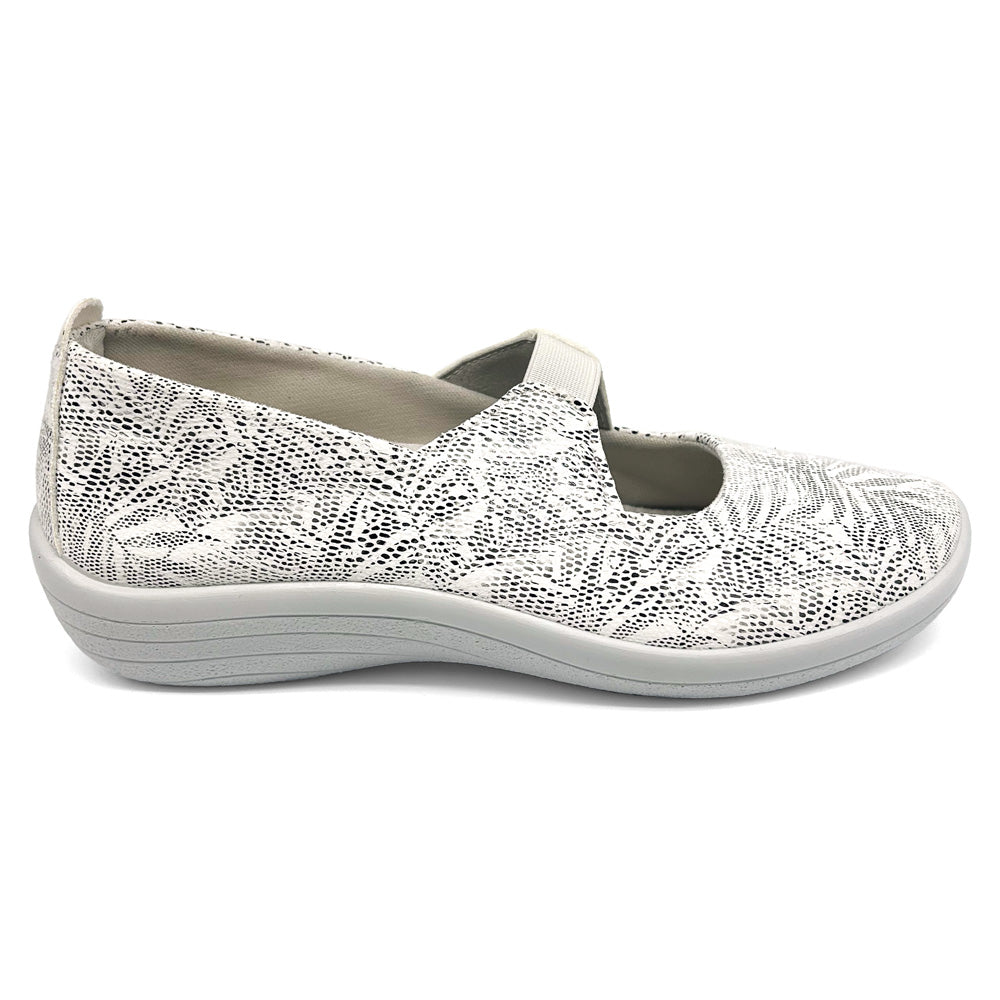 Arcopedico Women's Italia Palm Light Grey White