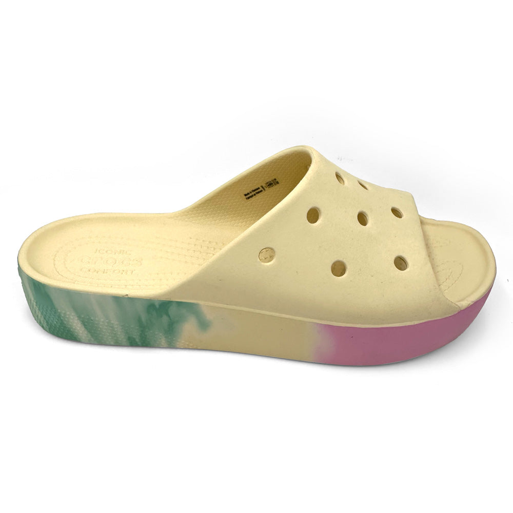 Crocs Women's 208237-1FR Classic Platform Ombre Slide Vanilla Multi