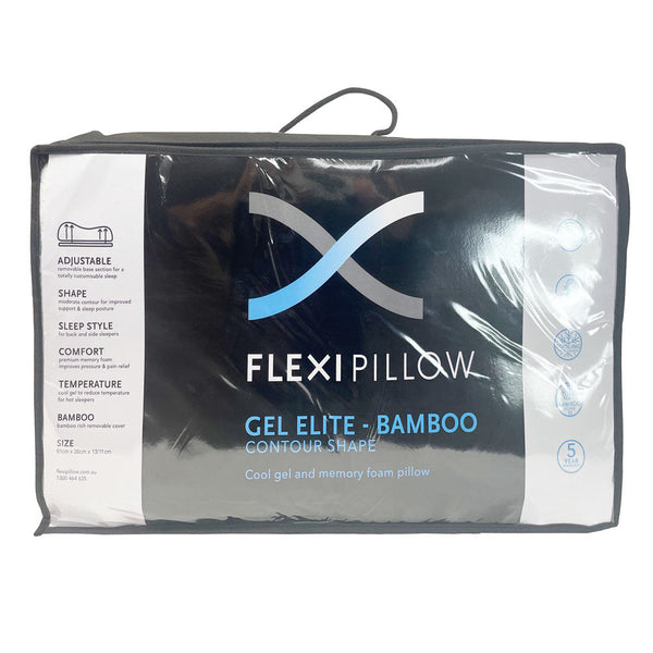 Flexi Pillow - Gel Elite Memory Foam Contour Pillow