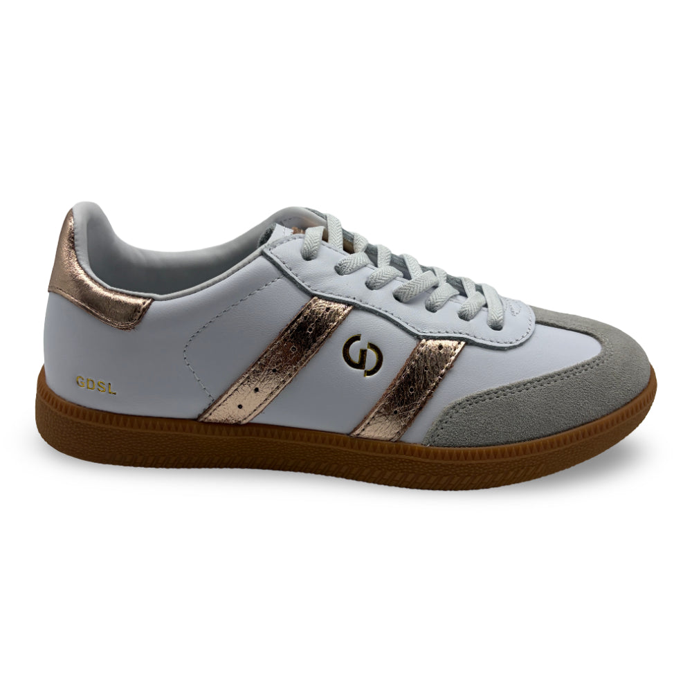 Goodsole Women's 2001 Parallel White/Gold Leather