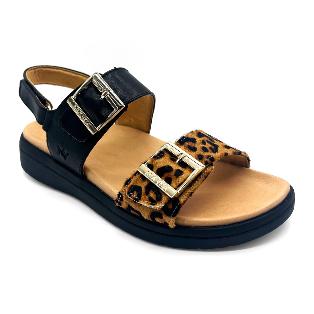 Mia Vita Women's Bettina Black Leopard