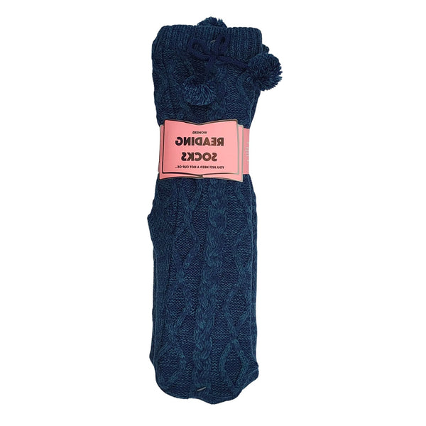 Reading Socks Women's Navy Cable Knot