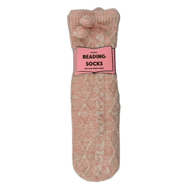 Reading Socks Women's Pink Cable Knot
