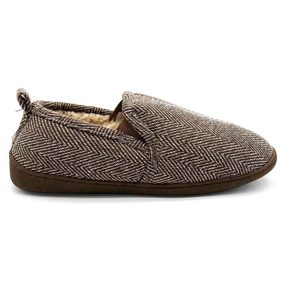 Scholl Orthaheel Men's Gary Slipper Chocolate Houndstooth