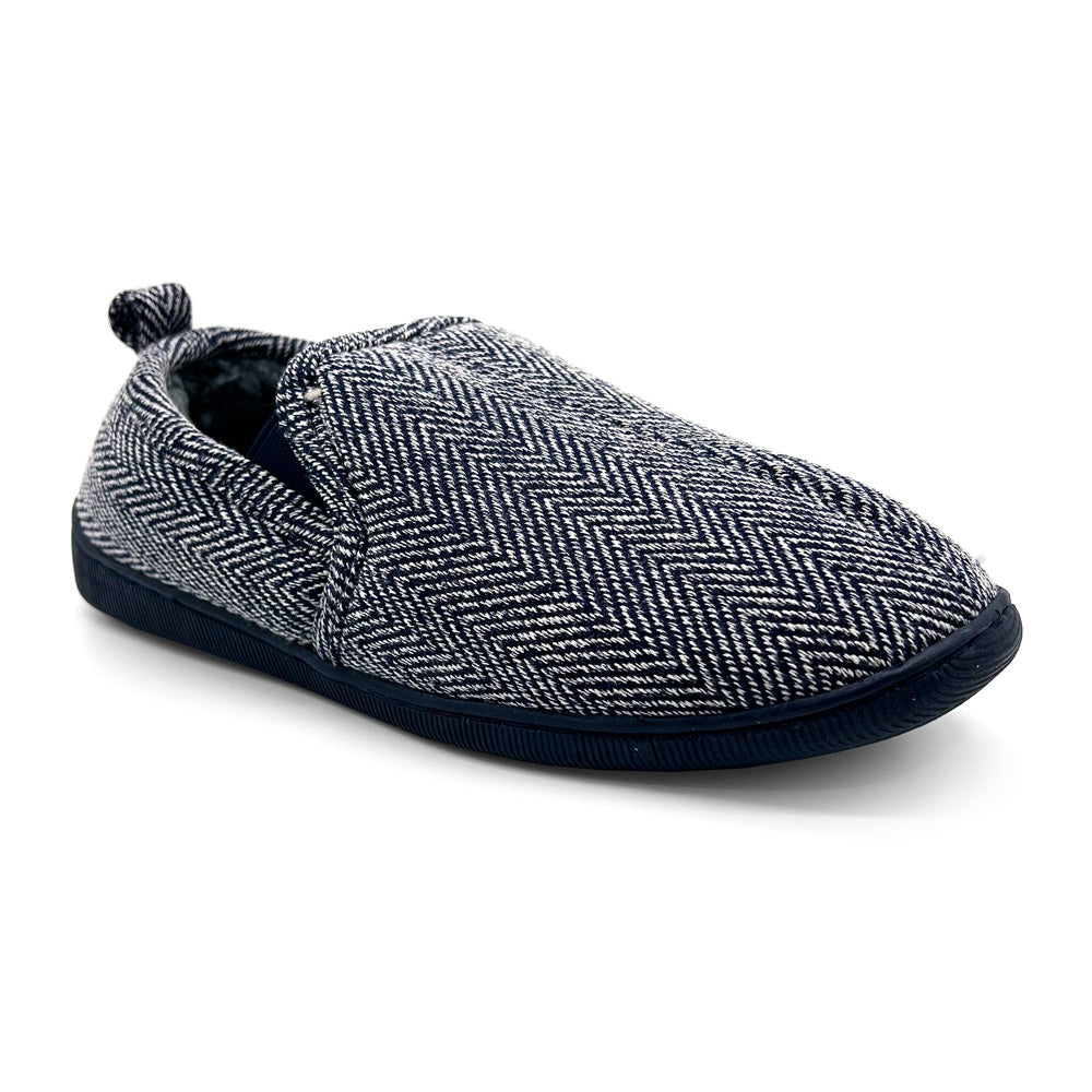 Scholl Orthaheel Men's Gary Slipper Navy Hounds Tooth