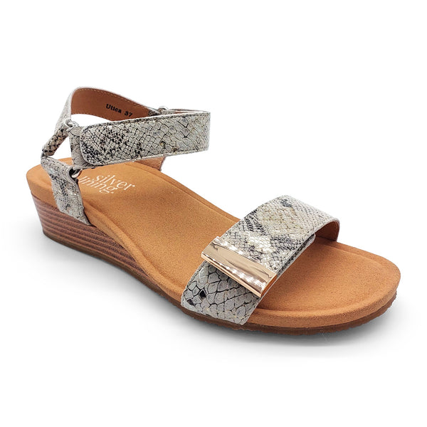 Silver Lining Women's Utica Print Taupe Snake