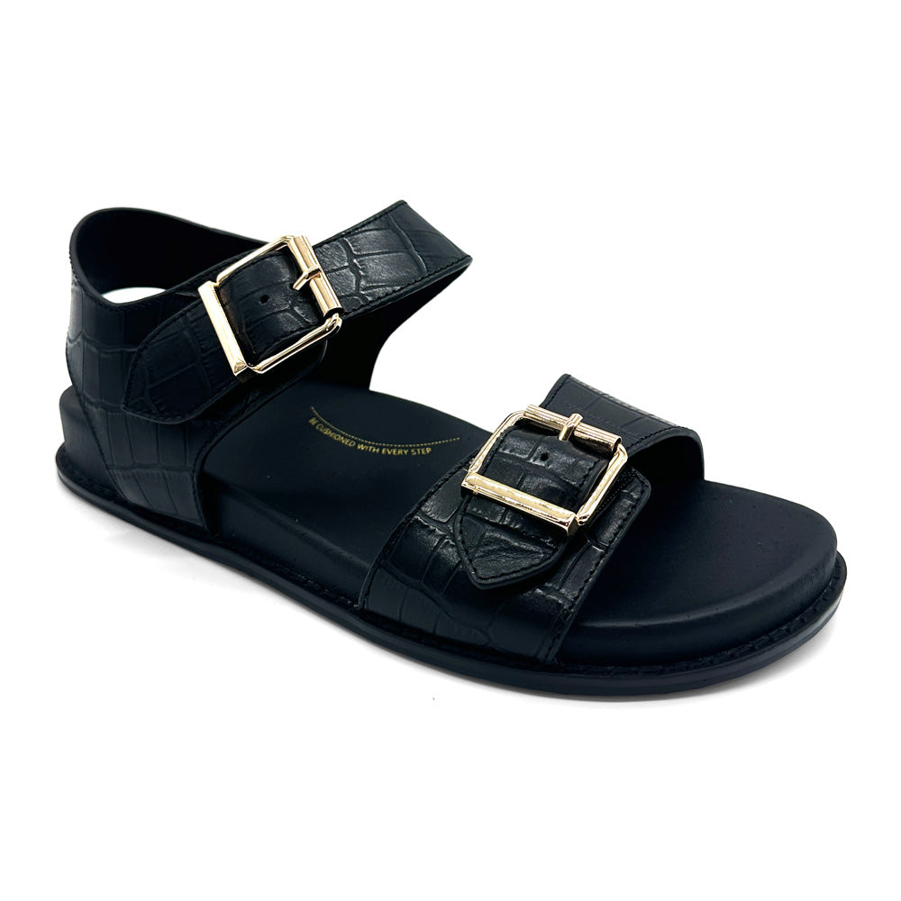 Ziera Women's Hastice W-ZR Croc Leather Black