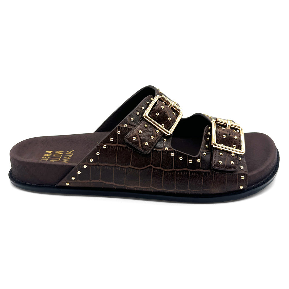 Ziera Women's Havro W-ZR Croc Leather Choc/Pale Gold