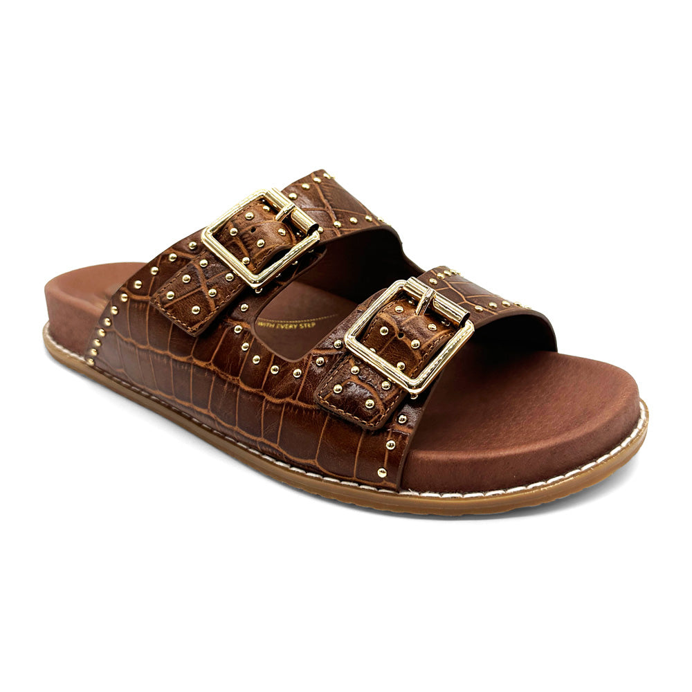 Ziera Women's Havro W-ZR Croc Leather Tan/Pale Gold