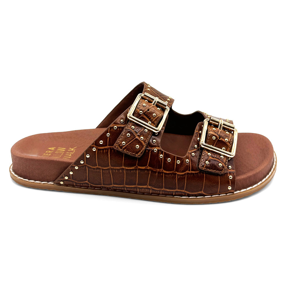 Ziera Women's Havro W-ZR Croc Leather Tan/Pale Gold