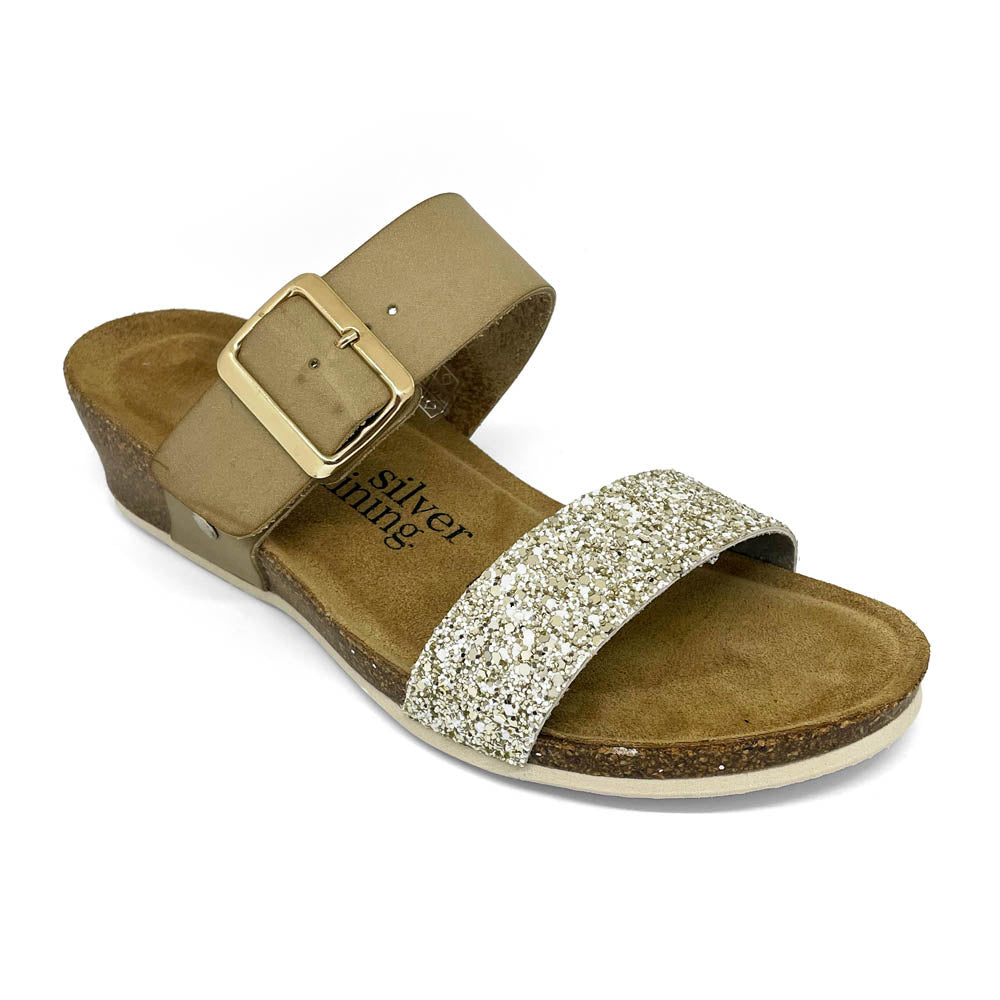 Silver Lining Women's Aranjuez Glitter White Gold